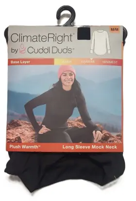 Cuddl Duds 197117502050 Climateright By Women Plush Warmth Base Layer Mock Neck Top - Size M