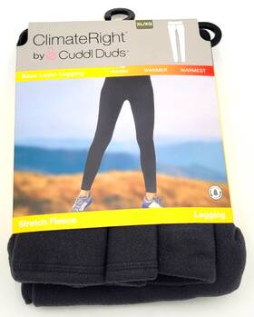 Cuddl Duds 197117502241 Climateright By Stretch Fleece Legging Black Size Xl