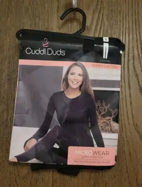 Cuddl Duds 197117512783 Womens Microwear With Stretch Black Leggings Size Small