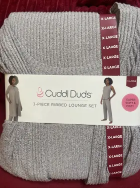 Cuddl Duds 197117698791 3 Piece Ribbed Lounge Set Xl