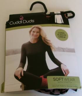 Cuddl Duds 198110168236 Long Sleeve Crew Top Brown Animal Print Size Large