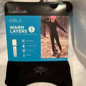 Cuddl Duds 198110218559 Girls L 10/12 Performance Baselayers Crew Top And Pants/2 Piece Fleece