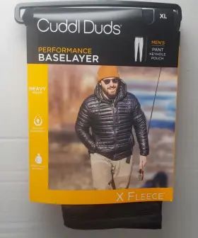 Cuddl Duds 198110234764 Performance Baselayer Heavy Black Breathable X Fleece Pants Mens Xl