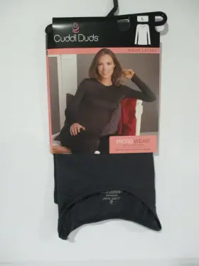 Cuddl Duds 198110401487 Womens Microwear With Stretch Crew Top Size L 14-16 Charcoal