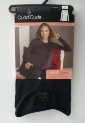 Cuddl Duds 198110401524 Womens Microwear With Stretch Crew Top Size M 10-12 Black