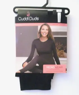 Cuddl Duds 198110401647 Womens Microwear With Stretch Leggings Size M 10/12 Black
