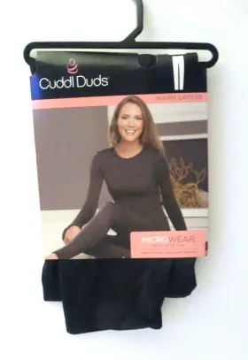 Cuddl Duds 198110401654 Womens Microwear With Stretch Leggings Size L 14-16 Black