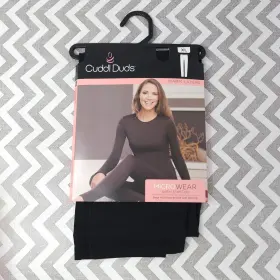 Cuddl Duds 198110401661 Microwear Stretch Leggings Size Xl 18-20 Black Microfiber Women 36
