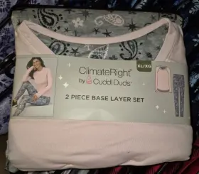 Cuddl Duds 198110457910 Climateright By Women S 2-piece Base Layer Top And Legging Set Xl