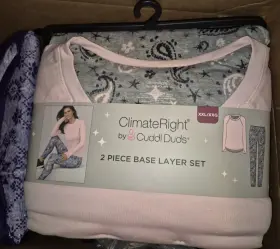Cuddl Duds 198110457927 Climateright By Women S 2-piece Base Layer Top /legging Set Size Xxl