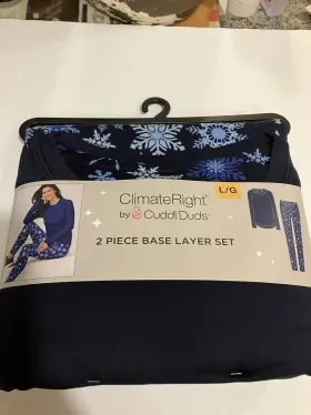 Cuddl Duds 198110457965 Climateright By Women S 2-piece Base Layer Top And Legging Set Size L