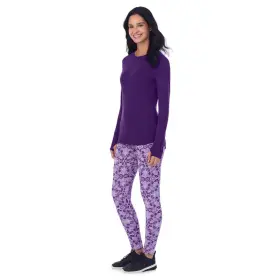 Cuddl Duds 198110458016 Climateright By Womens Medium 2 Piece Base Layer Set - Purple