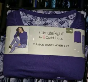 Cuddl Duds 198110458030 Climateright By Womens Jersey Thermal Top And Leggings 2-piece Xlarge