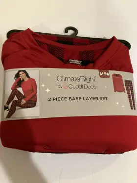 Cuddl Duds 198110458078 Climateright By Women S 2-piece Base Layer Top And Legging Set Sz Med