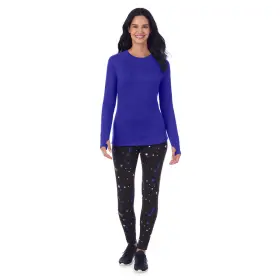 Cuddl Duds 198110458122 Climateright By Womens Small 2 Piece Base Layer Set - Blue Celestial