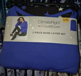Cuddl Duds 198110458146 Climateright By Women S 2-piece Base Layer Top And Legging Set Sz L/g
