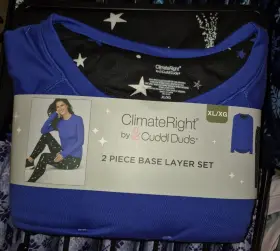 Cuddl Duds 198110458153 Climateright By Women S 2-piece Base Layer Top And Legging Set Sz Xl