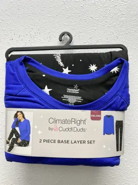 Cuddl Duds 198110458160 Climateright Women S Xxl Base Layer Top Legging Set Blue Celestial Cuddl Duds 198110458160 Climateright Women S Xxl Base Layer Top Legging Set Blue Celestial