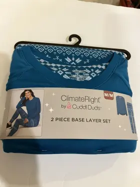 Cuddl Duds 198110458191 Climateright By Women S 2-piece Base Layer Top And Legging Set Sz Med