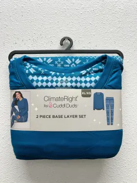 Cuddl Duds 198110458214 2-piece Climateright By Women S Xl Base Layer Top Legging Set Teal Cuddl Duds 198110458214 2-piece Climateright By Women S Xl Base Layer Top Legging Set Teal