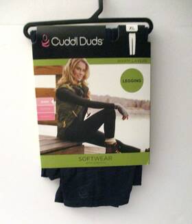 Cuddl Duds 199024104341 Womens Softwear With Stretch Leggings Size Xl 18-20 Black