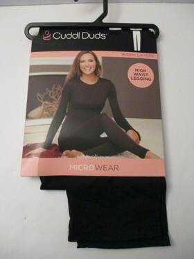 Cuddl Duds 199024159310 Womens Microwear With Stretch Leggings Size L 14/16 Black