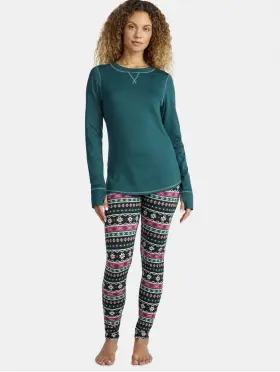 Cuddl Duds 199024236486 Climate Right 2pc Base Layer Shirt Pants New Womens Size Small Green