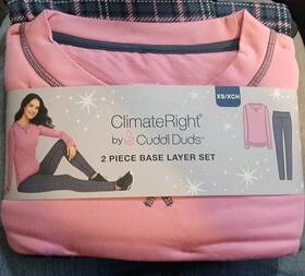 Cuddl Duds 199024236530 Climate Right By Cuddle 2 Pc Base Layer Lounge/ Pj Set Size Xs