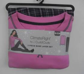Cuddl Duds 199024236547 Climate Right By Cuddle 2 Pc Base Layer Lounge/ Pj Set Size S