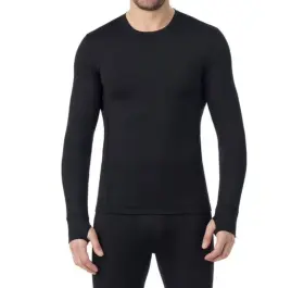Cuddl Duds 199024341272 Shirt Blk Long Sleeve Crew Climatecore Baselayer Wicking Mens S By