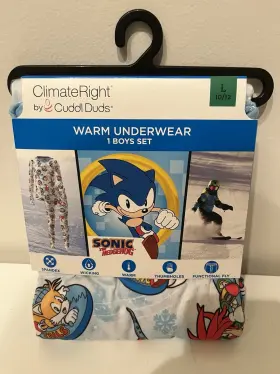 Cuddl Duds 199024419704 Climate Right Boy S Sonic The Hedgehog Sz L New