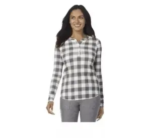 Cuddl Duds 490220706460 Warm Essential By Long Sleeve Waffle Thermal Henley Buffalo Check Sm