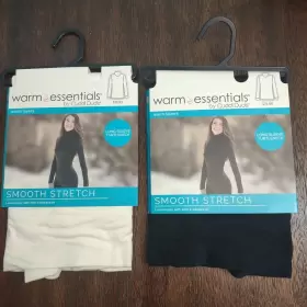 Cuddl Duds 490220718869 2 New Blace And White Warm Essentials By Smooth Stretch Turtleneck Xl