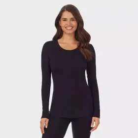 Cuddl Duds 490220718982 Warm Essentials By Womens Smooth Stretch Thermal Scoop Neck Large