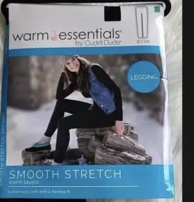 Cuddl Duds 490220719262 Warm Essentials By Womens Small Black Smooth Stretch Leggings New