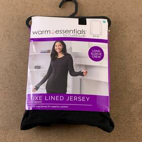 Cuddl Duds 490220721173 Warm Essentials Womens Small Luxe Lined Jersey Thermal Crewneck Top