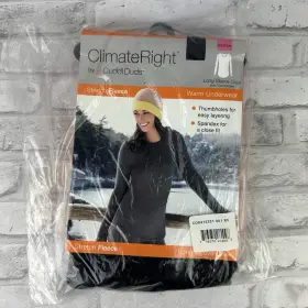Cuddl Duds 716272224098 Climate Right Women S Long Sleeve Crew Stretch Fleece Shirt Black Xs