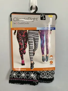Cuddl Duds 716272498215 New Climate Right By Fair Isle Legging Size Large Stretch Fleece