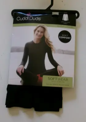 Cuddl Duds 769137587692 Long Sleeve Crew Top Black Size X-small