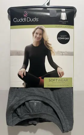 Cuddl Duds 769137587814 Soft Wear With Stretch Warm Layers - Long Sleeve Crew Xl New