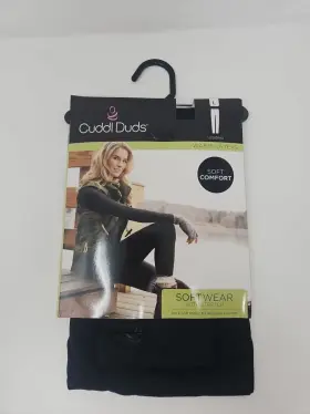 Cuddl Duds 769137589009 Womens Softwear With Stretch Leggings Size Large 14-16 Black
