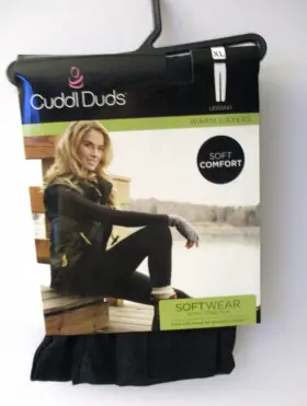 Cuddl Duds 769137589016 Womens Softwear With Stretch Leggings Size Large 14-16 Black