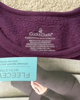 Cuddl Duds 769137591170 Nwt - Fleecewear With Stretch Size Xl Color Eggplant