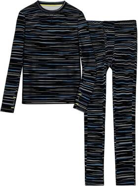 Cuddl Duds 769137654226 New Boys Crew Top And Bottoms Set Size Xl 16/18 Blue Space Dye