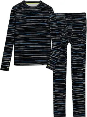 Cuddl Duds 769137654226 New Boys Crew Top And Bottoms Set Size Xl 16/18 Blue Space Dye