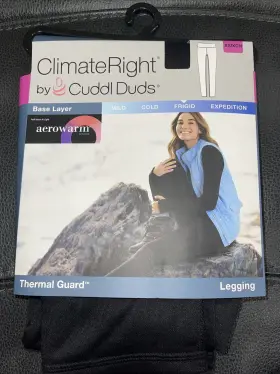 Cuddl Duds 769137727913 Climate Right Thermal Guard Base Layer Leggings Xs Black New