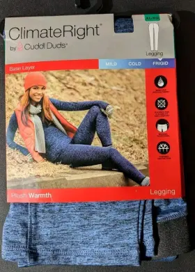 Cuddl Duds 769137731859 Climateright Women Plush Warmth High Waist Legging Blue Denim Xl/xg
