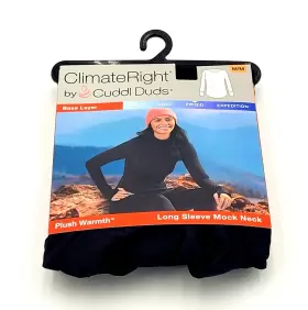 Cuddl Duds 769137732511 Climate Right Womens Medium Black Long Sleeve Mock Neck Shirt
