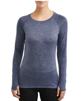Cuddl Duds 769137733792 Climate Right By Base Layer Xl Frigid Plush Warmth Long Sleeve Blue