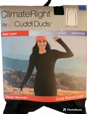 Cuddl Duds 769137734072 Climate Right Womens Long Sleeve Crew Size Xxl Black New